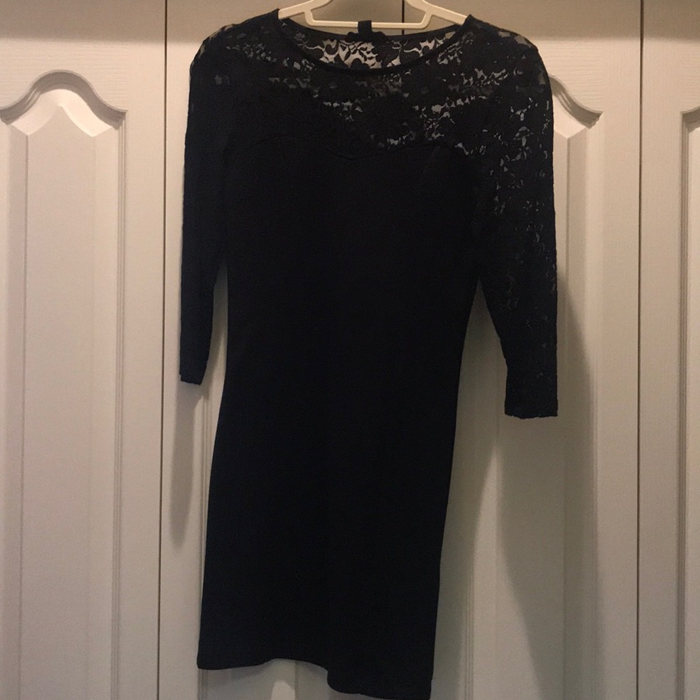 Black Lace Top mini dress